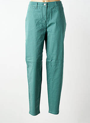 Pantalon slim țesătură poplin mărime normală verde SHEEGO femeie