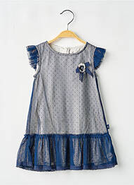 Rochie midi închidere cu fermoar la spate mâneci scurte albastru BOBOLI fille