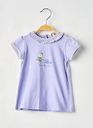 Polo elasticitate mâneci scurte violet ELLE EST OU LA MER fată