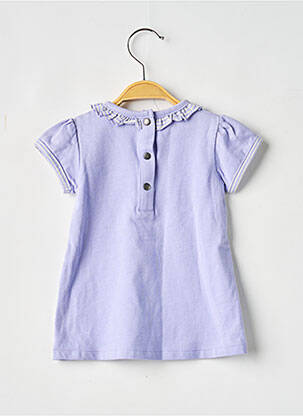 Polo elasticitate mâneci scurte violet ELLE EST OU LA MER fată