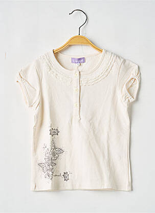 Tricou croială cambrată mâneci scurte bej COUDEMAIL fată