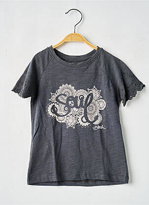 Tricou croială dreaptă mâneci scurte gri BOBOLI fată