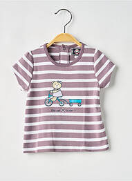 Tricou croială cambrată mâneci scurte violet ELLE EST OU LA MER fille