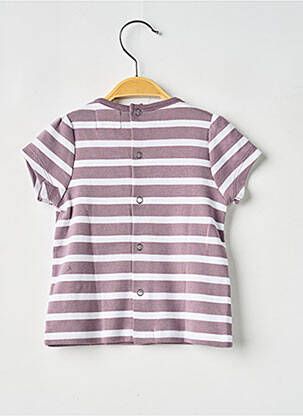 Tricou croială cambrată mâneci scurte violet ELLE EST OU LA MER fată