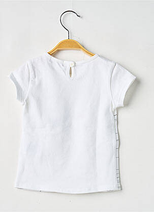 Tricou croială cambrată mâneci scurte alb COUDEMAIL fată