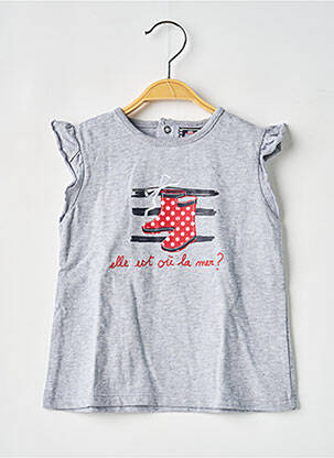 Tricou gri ELLE EST OU LA MER fată