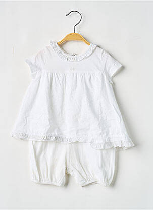 Salopetă-pantalon alb COUDEMAIL fată