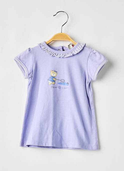 Polo violet ELLE EST OU LA MER fată