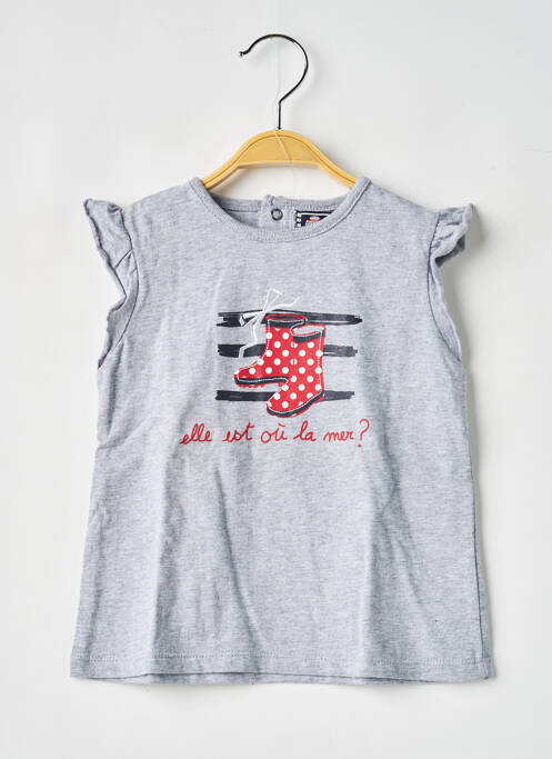 Tricou gri ELLE EST OU LA MER fată