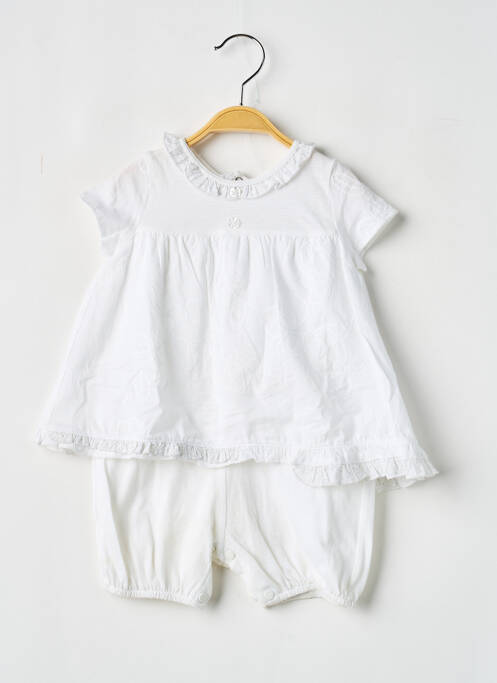 Salopetă-pantalon alb COUDEMAIL fată
