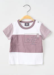 Tricou elasticitate mâneci scurte alb ELLE EST OU LA MER garcon