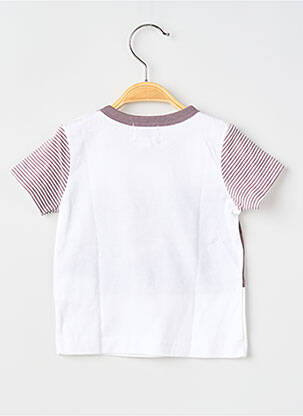 Tricou elasticitate mâneci scurte alb ELLE EST OU LA MER băiat