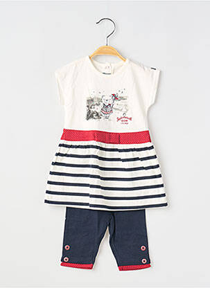 Set pantaloni croială evazată albastru ELLE EST OU LA MER fată