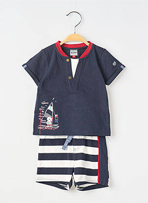 Set șort albastru ELLE EST OU LA MER băiat