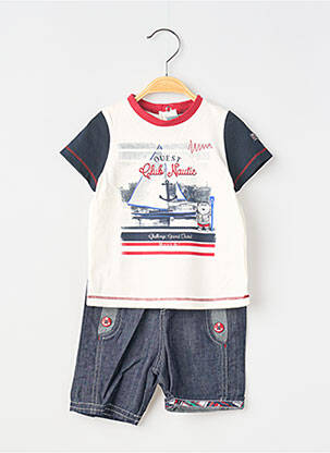 Set șort albastru ELLE EST OU LA MER băiat