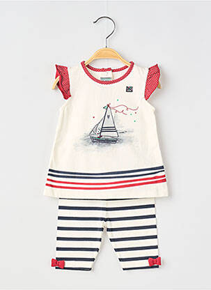 Set pantaloni tip de tricou bej ELLE EST OU LA MER fată