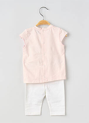 Set pantaloni broderie roz COUDEMAIL fată