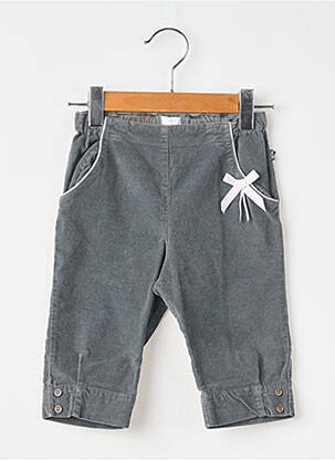 Pantalon drept țesătură catifea talie elastică gri COUDEMAIL fată