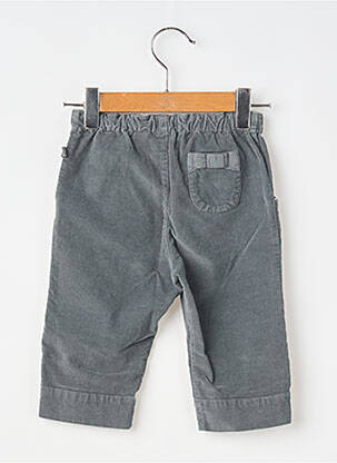 Pantalon drept țesătură catifea talie elastică gri COUDEMAIL fată