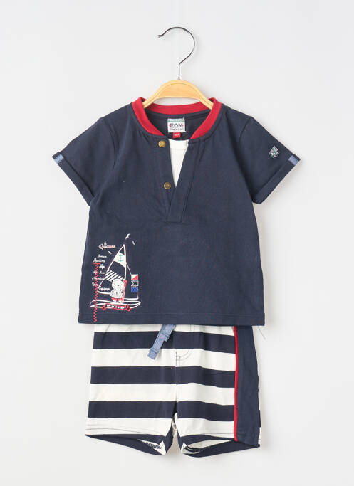 Set șort albastru ELLE EST OU LA MER băiat