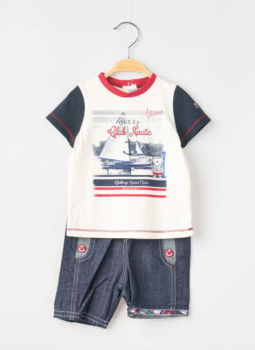 Set șort albastru ELLE EST OU LA MER băiat