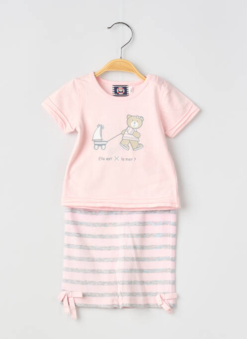 Set pantaloni roz ELLE EST OU LA MER fată