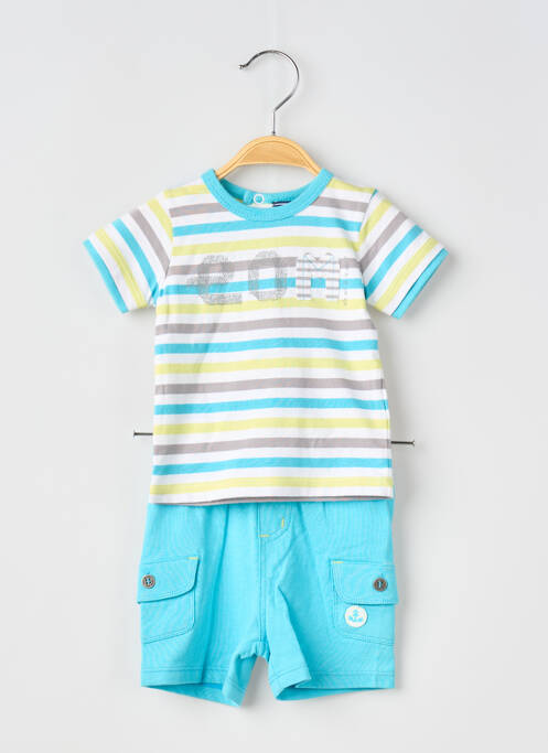 Set șort albastru ELLE EST OU LA MER băiat