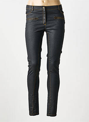 Pantalon slim țesătură poplin mărime normală negru MERI & ESCA femme