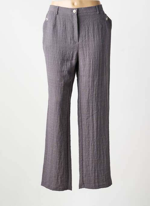 Pantalon drept închidere cu fermoar sub clapetă cu nasturi mărime normală gri TELMAIL femme