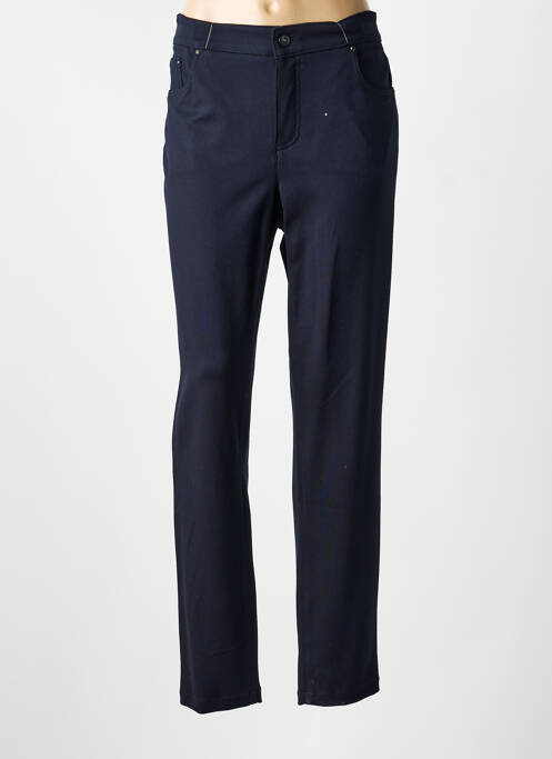 Pantalon slim țesătură poplin mărime normală albastru ANNA MONTANA femme