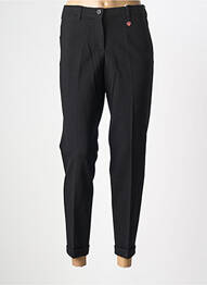 Pantalon slim țesătură poplin mărime normală negru INVISIBLE femeie