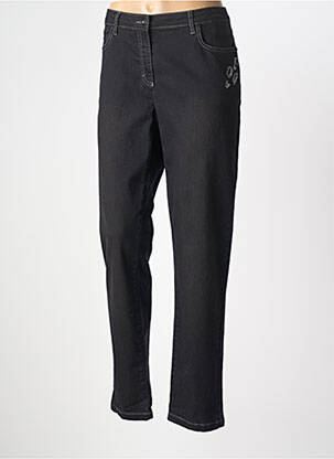Pantalon slim țesătură poplin mărime normală negru RABE femeie