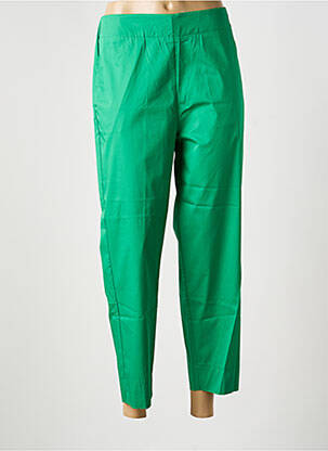 Pantalon 7/8 țesătură poplin mărime normală verde OLIVIER PHILIPS femeie