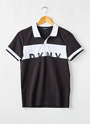Polo serigrafie flockată mâneci scurte negru DKNY băiat