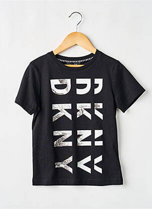 Tricou serigrafie flockată mâneci scurte negru DKNY băiat