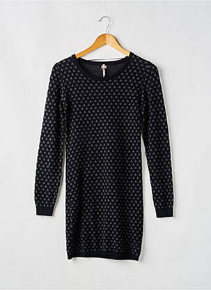 Rochie pulover plasă fină mâneci lungi negru KAPORAL fată