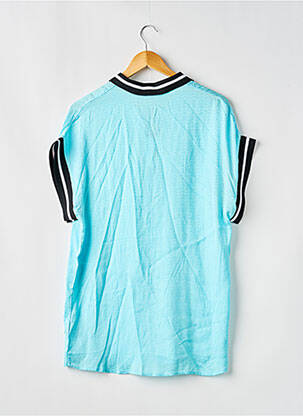 Rochie scurtă imprimeu fantezie mâneci scurte albastru DKNY fată