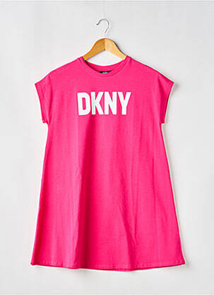Rochie scurtă mâneci scurte mâneci scurte roz DKNY fată