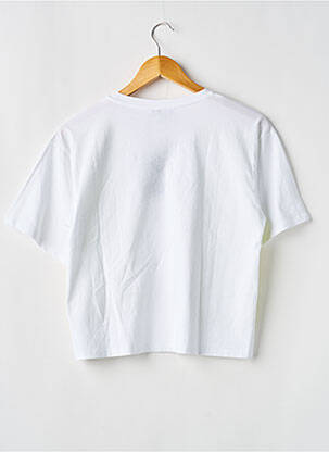 Tricou croială dreaptă mâneci scurte alb DKNY fată