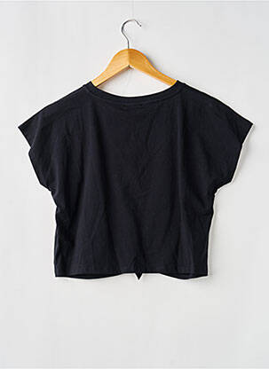 Tricou croială dreaptă mâneci scurte negru DKNY fată