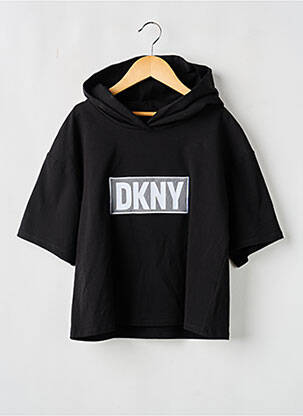 Tricou elasticitate mâneci scurte negru DKNY fată