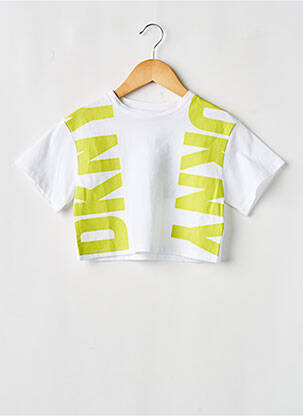 Tricou croială dreaptă mâneci scurte alb DKNY fată