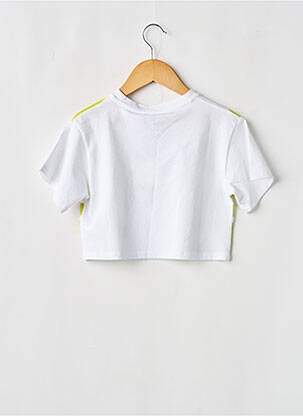 Tricou croială dreaptă mâneci scurte alb DKNY fată
