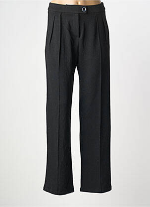 Pantalon drept talie cu cleme talie înaltă negru ICHI femeie