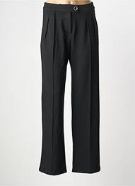 Pantalon drept țesătură crep talie înaltă negru ICHI femme