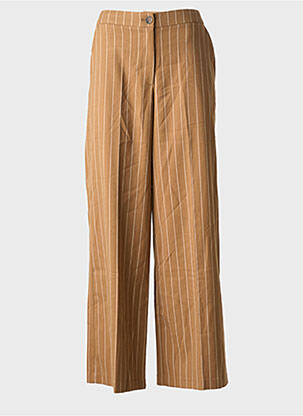 Pantalon evazat talie cu cleme talie înaltă maro B.YOUNG femeie