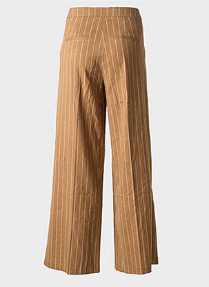 Pantalon evazat talie cu cleme talie înaltă maro B.YOUNG femeie