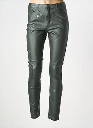 Pantalon slim țesătură acoperită mărime normală verde B.YOUNG femeie