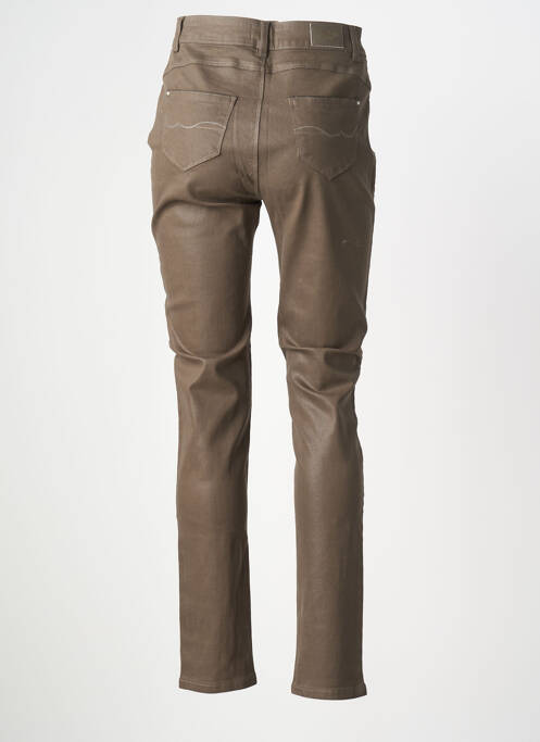 Blugi cu croială slim maro C'EST BEAU LA VIE femeie