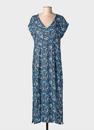 Rochie lungă imprimeu fantezie mâneci scurte albastru ESPRIT DE LA MER femeie
